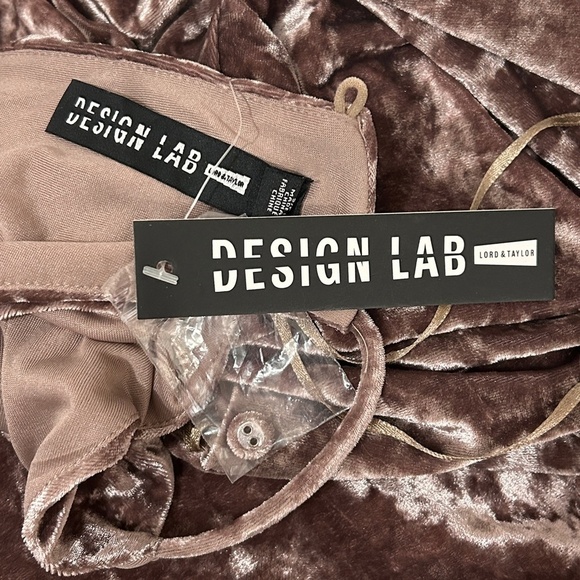 DESIGN LAB Lord & Taylor Dress Cocktail Party Stretch Crushed Velvet Sleeveless - Picture 13 of 16